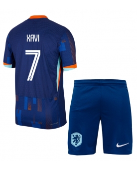 Paesi Bassi Xavi Simons #7 Maglia Gara Trasferta Repliche Europei 2024 Bambino